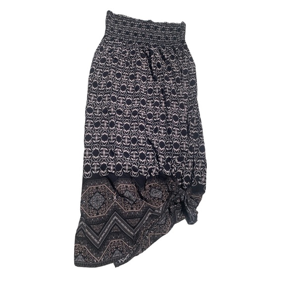 Denver Hayes Black & White Smocked Waist Midi Skirt - XL - Picture 1 of 7